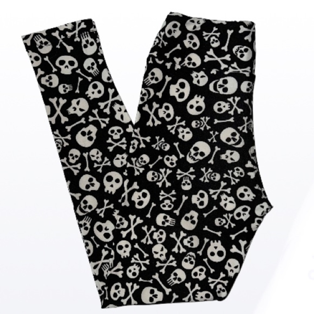 TWEEN Lularoe Halloween Skull Crossbones Bones Leggings